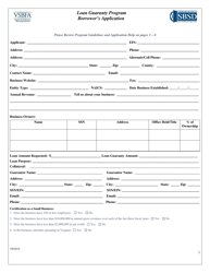 Loan Guaranty Program Borrower&#039;s Application - Virginia
