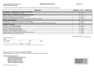 Document preview: Form 035-05-0512-14 Publication Order Form - Virginia