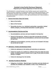 Form 032-05-0849-06 Assisted Living Facility Disclosure Statement - Virginia, Page 2