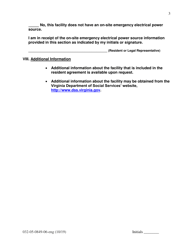 Form 032-05-0849-06 Assisted Living Facility Disclosure Statement - Virginia, Page 4