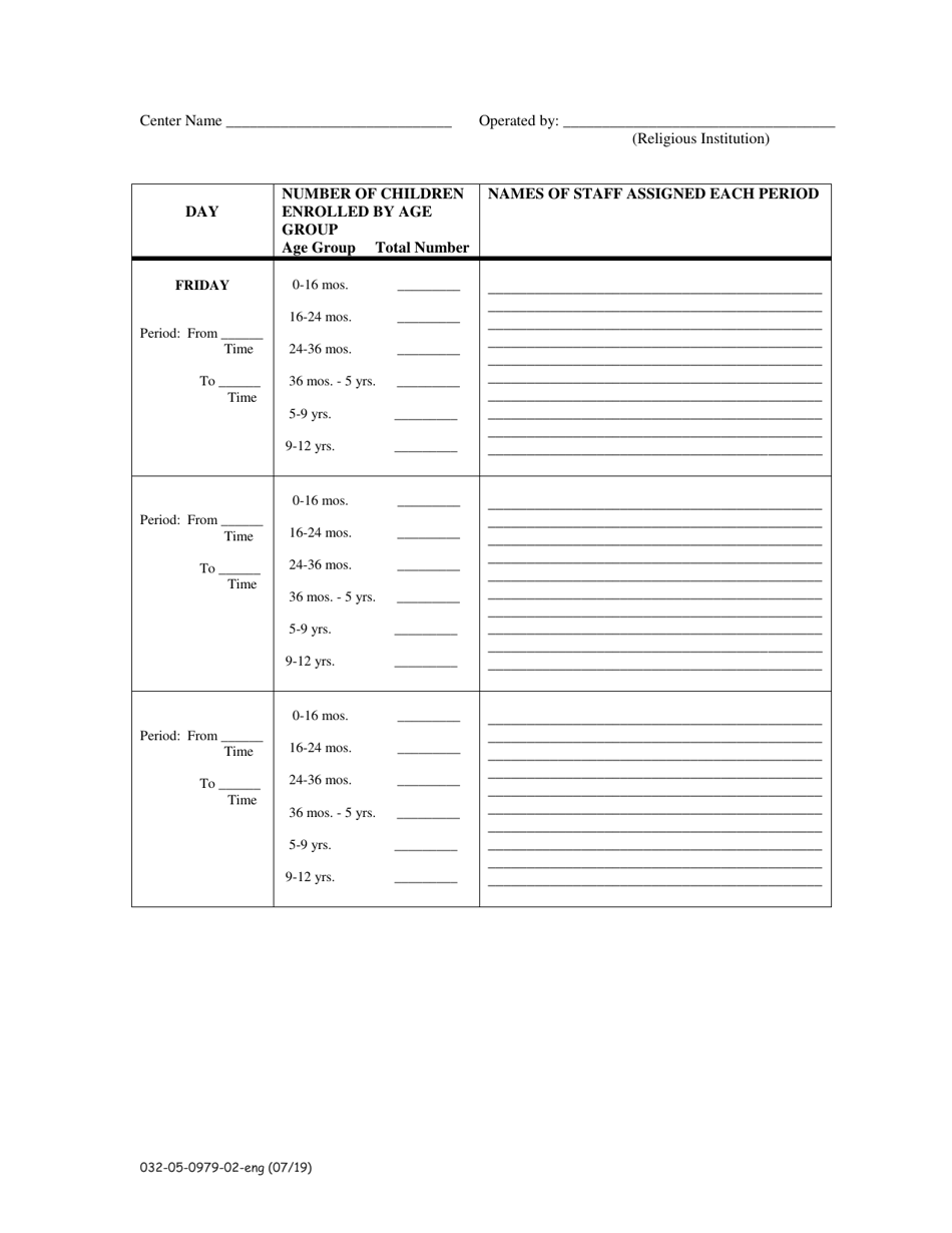 Form 032-05-0979-02 Staff-Child Ratio Information Sheet - Virginia, Page 6