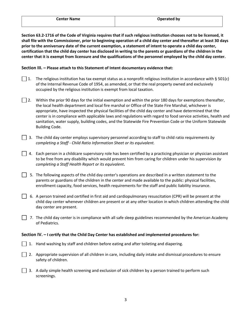 Form 032-05-0088-09 Statement of Intent - Virginia, Page 3