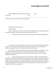 Document preview: DOT Form 272-008A Local Agency Contract - Building Construction - Washington