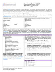 Document preview: DCYF Form 05-003 Community Funded Eceap Provider Application - Washington