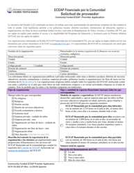 Document preview: DCYF Formulario 05-003 Eceap Financiado Por La Comunidad Solicitud De Proveedor - Washington (Spanish)