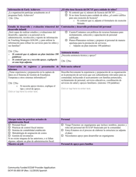 DCYF Formulario 05-003 Eceap Financiado Por La Comunidad Solicitud De Proveedor - Washington (Spanish), Page 2