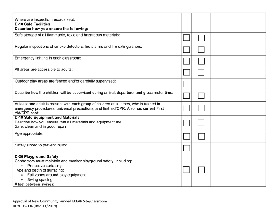 DCYF Form 05-004 Approval of New Community Funded Eceap Site / Classroom - Washington, Page 4