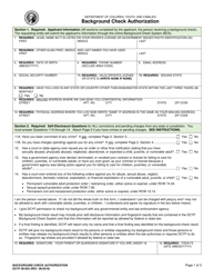 DCYF Form 09-653 Background Check Authorization - Washington