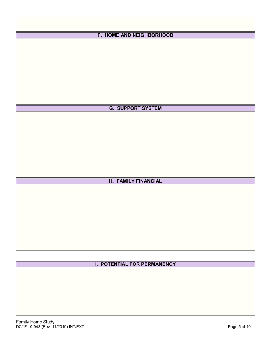 DCYF Form 10-043 Family Home Study - Washington, Page 5