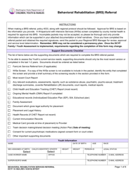 DCYF Form 10-166A Behavioral Rehabilitation Services (Brs) Referral - Washington