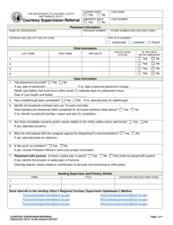 Document preview: DCYF Form 10-459 Courtesy Supervision Referral - Washington