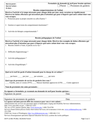 DCYF Form 12-001 Special Needs Child Care Rate Request - Washington (French), Page 2