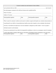 DCYF Form 15-879 Child Care Registration Form (For Family Home or Center Program) - Washington, Page 2
