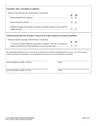 DCYF Formulario 15-897 Permiso Del Padre/Madre/Tutor Para Cuidado De Ninos - Washington (Spanish), Page 2