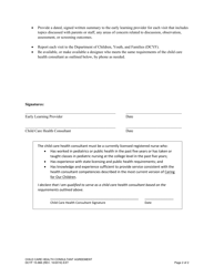 DCYF Form 15-966 Child Care Health Consultant Agreement - Washington, Page 2