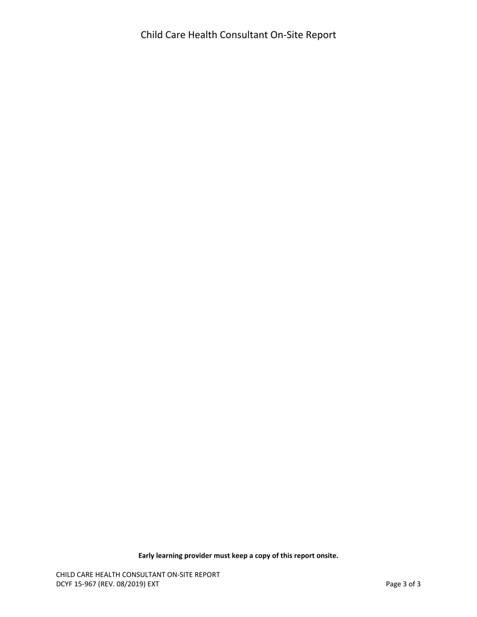 DCYF Form 15-967 Child Care Health Consultant on-Site Report - Washington, Page 3