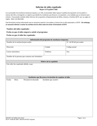 Document preview: DCYF Formulario 15-959 Informe De Nino Expulsado - Washington (Spanish)