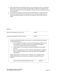 DCYF Form 15-966 Child Care Health Consultant Agreement - Washington (Somali), Page 2