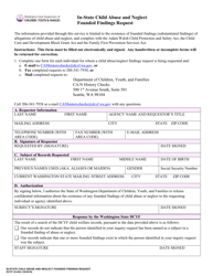 DCYF Form 23-032 In-state Child Abuse and Neglect Founded Findings Request - Washington