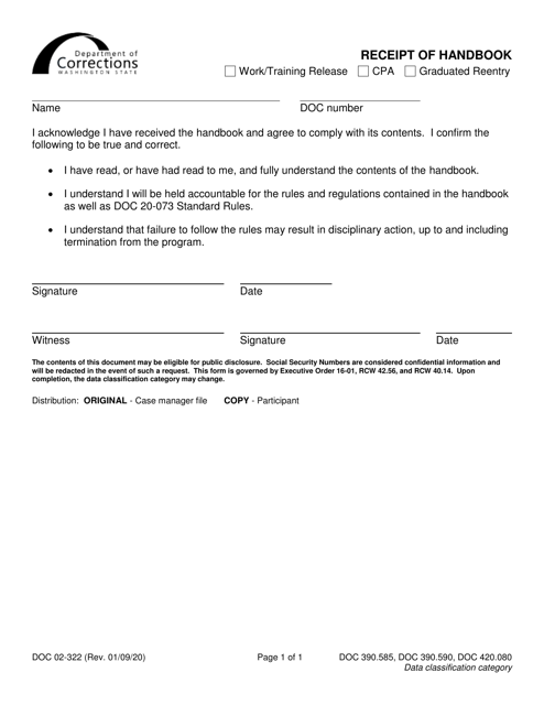 Form DOC02-322  Printable Pdf