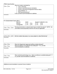 Form DOC02-383 Local Prea Investigation Review Checklist - Washington, Page 2