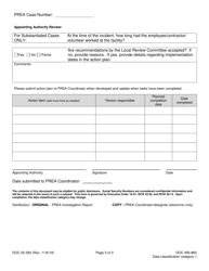 Form DOC02-383 Local Prea Investigation Review Checklist - Washington, Page 3