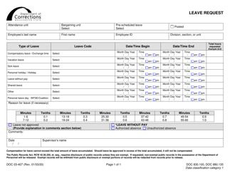 Document preview: Form DOC03-407 Leave Request - Washington