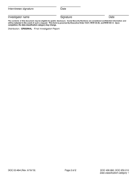 Form DOC03-484 Interview Acknowledgment - Washington, Page 2