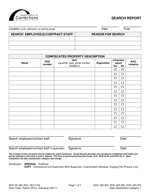 Form DOC05-384  Printable Pdf