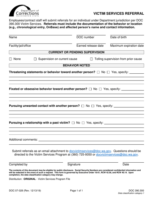 Form DOC07-028  Printable Pdf