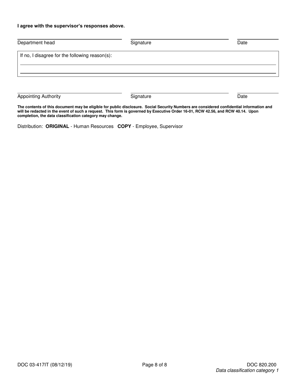 Form DOC03-417IT Position Review Request - Information Technology - Washington, Page 8
