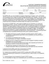 Document preview: Form DOC07-048 Custody Transfer Request - Acknowledgment and Declaration of Intent - Washington (English/Spanish)