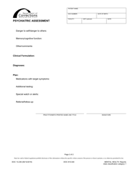 Form DOC13-236 Psychiatric Assessment - Washington, Page 2