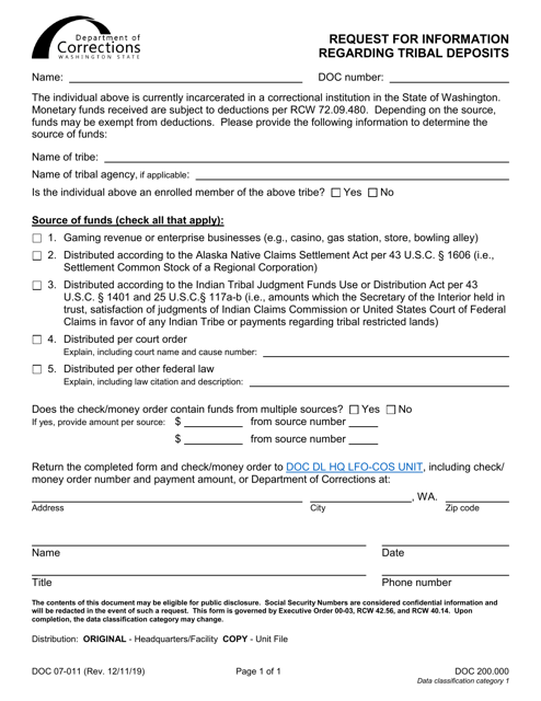 Form DOC07-011  Printable Pdf