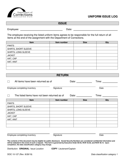 Form DOC10-127  Printable Pdf