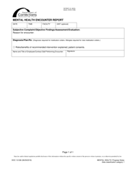 Document preview: Form DOC13-538 Mental Health Encounter Report - Washington
