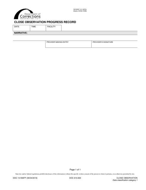 Form DOC13-556FP  Printable Pdf