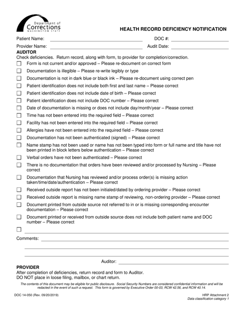 Form DOC14-050 - Fill Out, Sign Online and Download Printable PDF ...