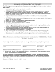 Form DOC14-039 Substance Use Disorder Treatment Participation Requirements - Washington, Page 2