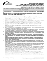 Document preview: Form DOC14-039 Substance Use Disorder Treatment Participation Requirements - Washington (English/Spanish)
