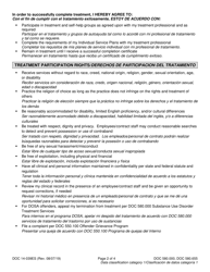 Form DOC14-039 Substance Use Disorder Treatment Participation Requirements - Washington (English/Spanish), Page 2