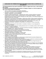 Form DOC14-039 Substance Use Disorder Treatment Participation Requirements - Washington (English/Spanish), Page 3