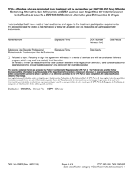 Form DOC14-039 Substance Use Disorder Treatment Participation Requirements - Washington (English/Spanish), Page 4