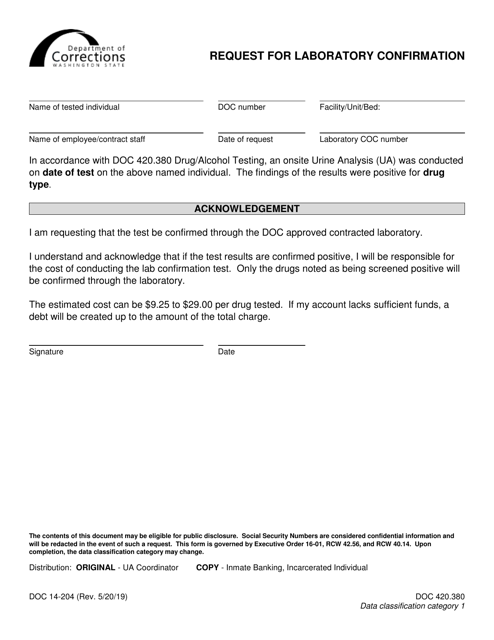Form DOC14-204  Printable Pdf
