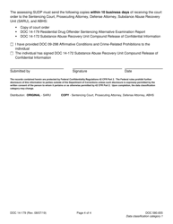 Form DOC14-179 Residential Drug Offender Sentencing Alternative Examination Report - Washington, Page 4