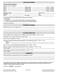 Form DOC20-414 Self-report Intake Personal Information - Washington, Page 2