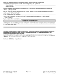 Form DOC20-414 Self-report Intake Personal Information - Washington (English/Spanish), Page 3