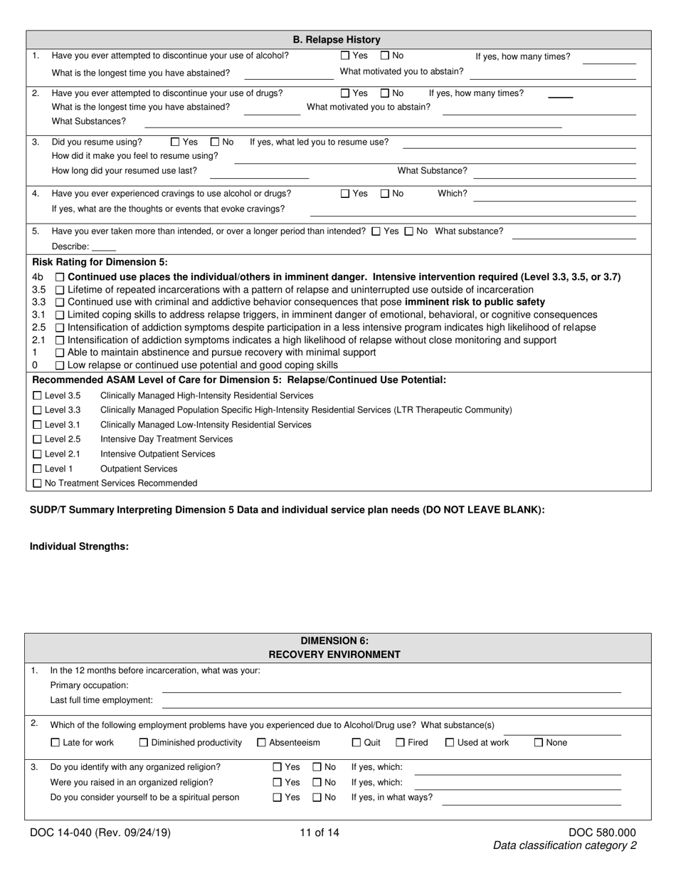 Form DOC14-040 - Fill Out, Sign Online and Download Printable PDF ...