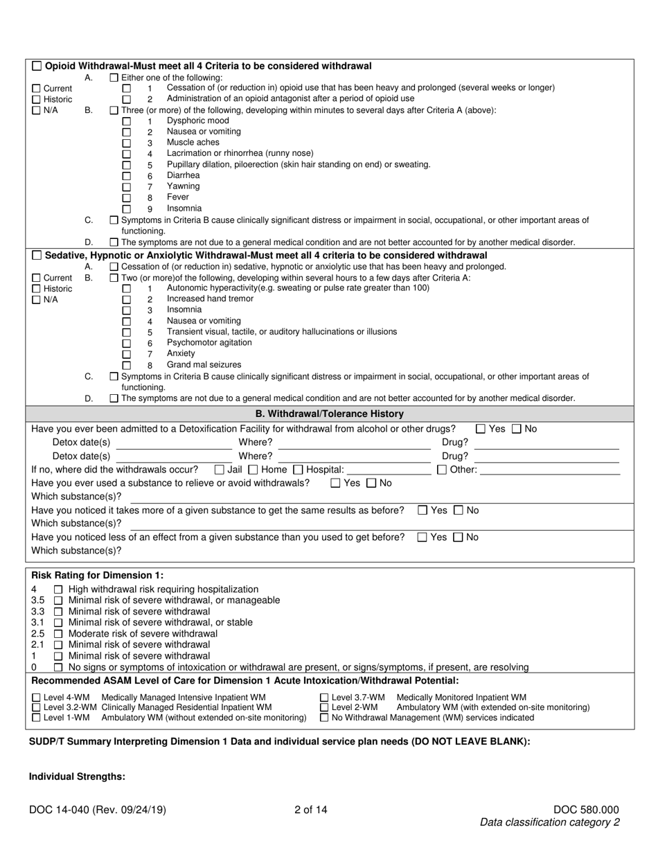 Form DOC14-040 - Fill Out, Sign Online and Download Printable PDF ...