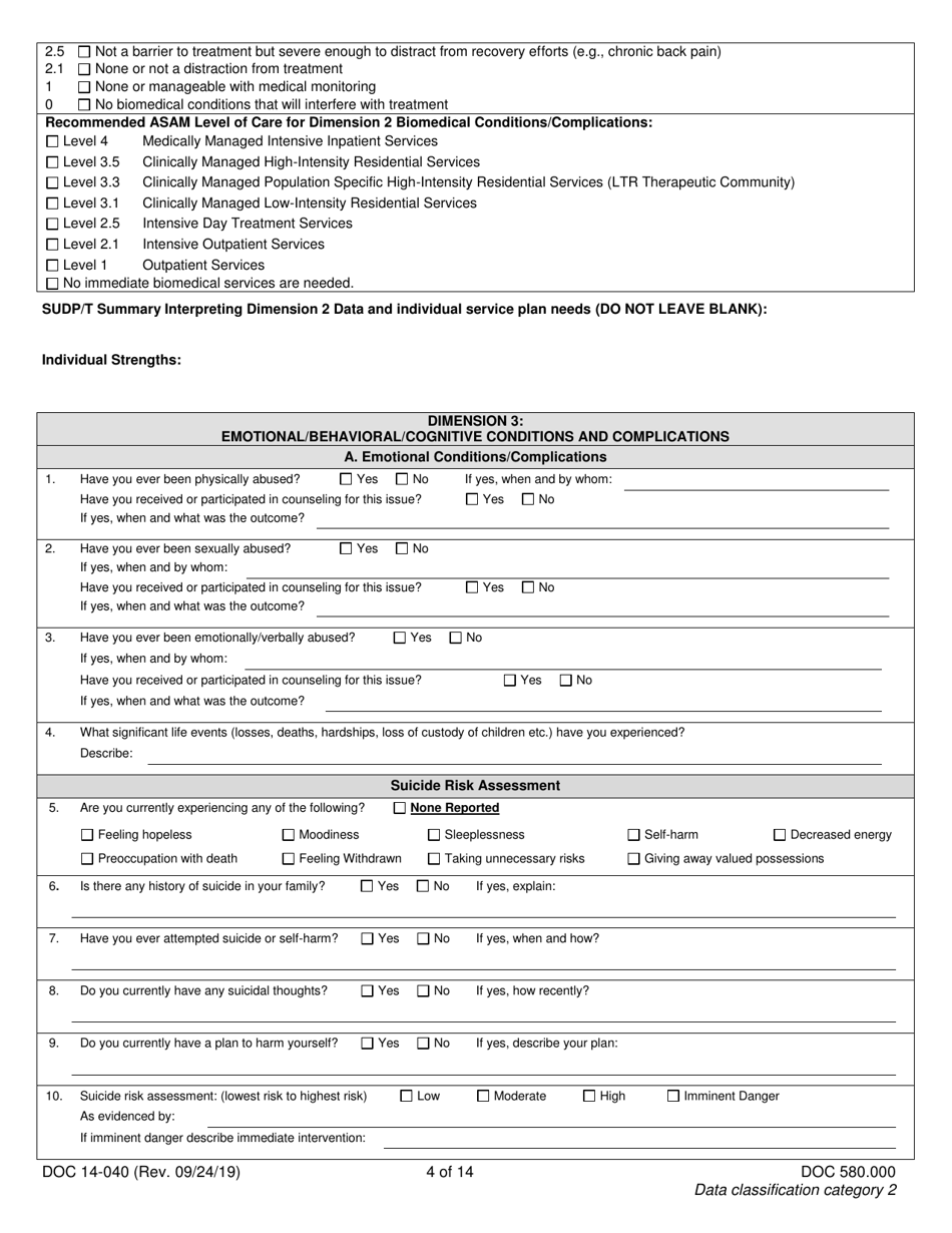 Form DOC14-040 - Fill Out, Sign Online and Download Printable PDF ...